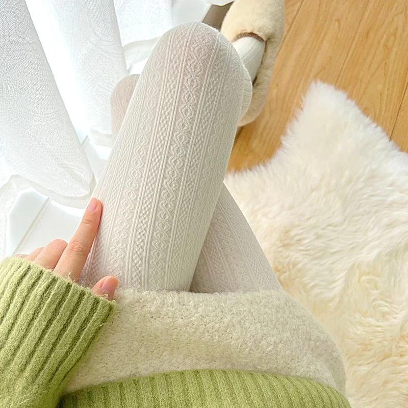 Japanese High Elastic Collant Autumn Thin Women's Pantyhose Female Tights Skinny Full Foot Base Socks Long Stockings Leggings