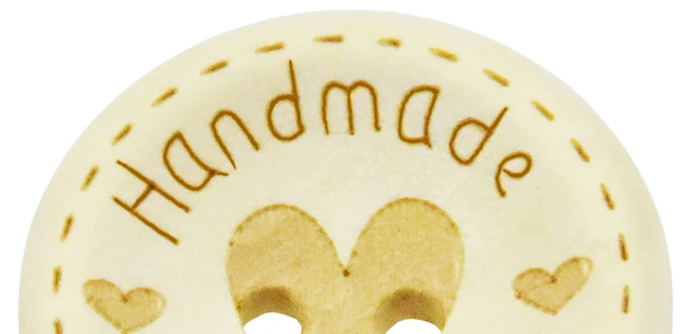 Handgemachte runde Laser Holz knopf natürliche Farbe Näh zubehör Liebe Herz Kleidung Anzug Dekor Holz knöpfe 2 Löcher 15mm-30mm – Detail 3