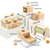 Montessori Wooden Early Learning Toys, Intellectual Development, Drawer/Target Box/Coin Box/Textile Drum, 6-24 Months 6