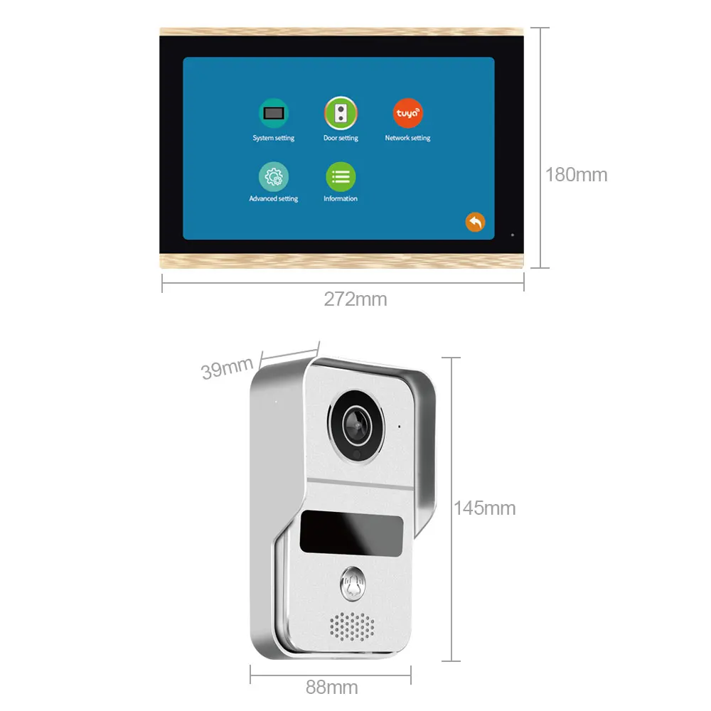 10 inch Touch Screen Monitor Wireless Wifi Smart Video DoorPhone Intercom  System Doorbell Camera with 1080P Wired Doorbell Tuya - AliExpress