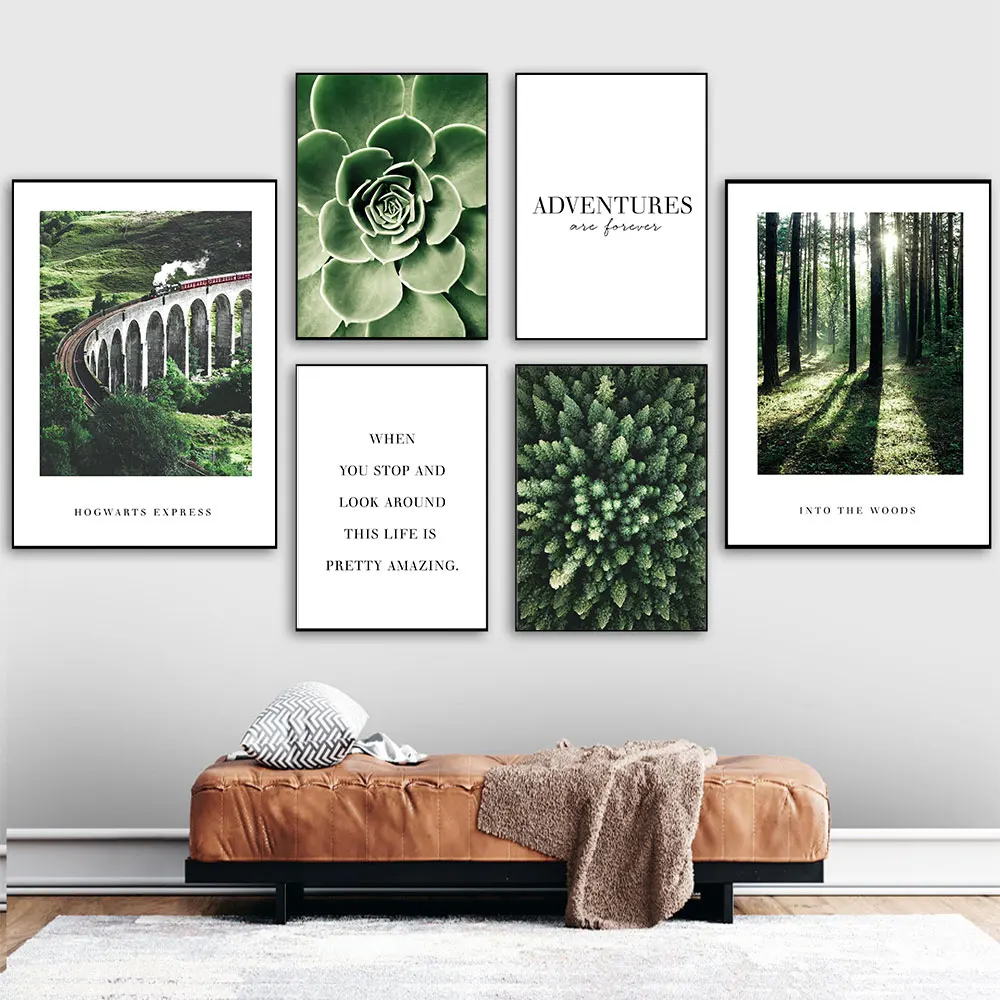

Forest Plant Wall Art Canvas Painting Scandinavian Poster and Print Nature Landscape Nordic Decoration Picture Modern Home Decor