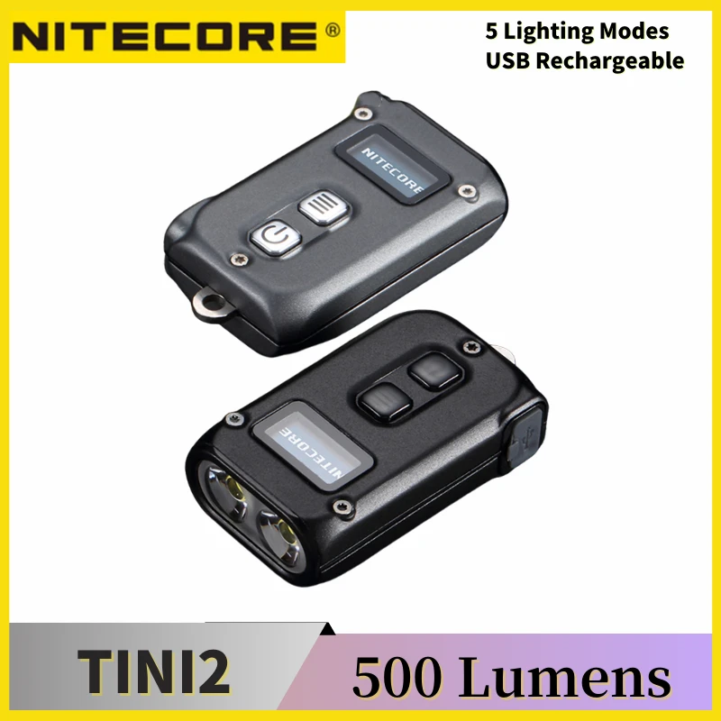 high quality flashlights NITECORE TINI2 Mini Keychain LED Flashlight 500Lumens Built-in 280mAh Li-ion battery Type-C Rechargeable EDC Pocket Troch flashlights for sale