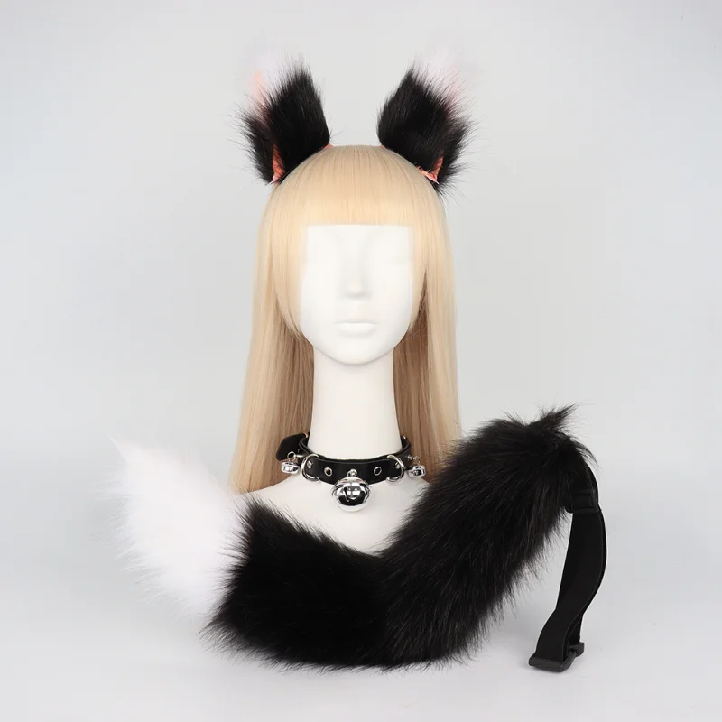 

Fox Ears Headband Cosplay Costume Suit Kawaii Fox Tail JK Girl Halloween Party Cosplay Props Faux Fur Animal Tail Role Play