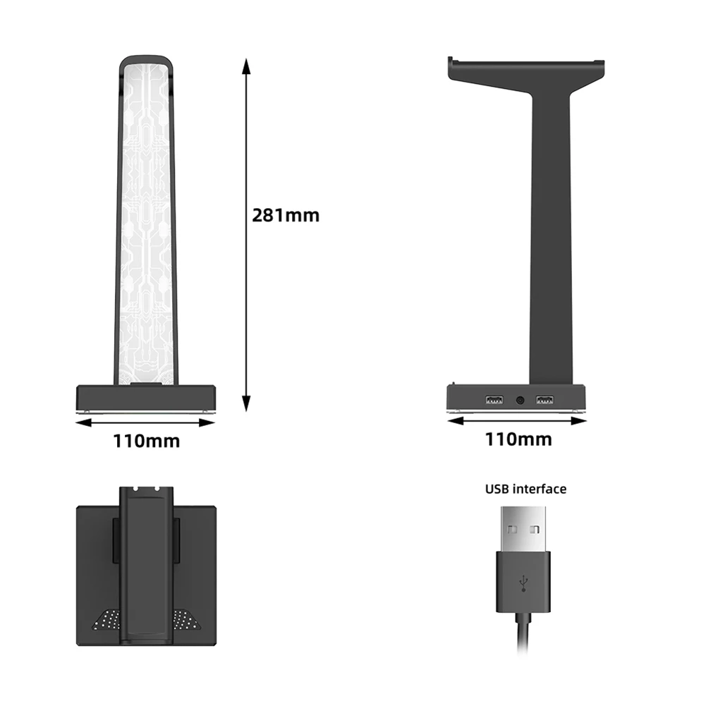 EZDIY-FAB Support pour casque RVB - Barre lumineuse LED USB - Atmosphère de  bureau - 50 modes de couleur intégrés - Support pour casque de gamer, PC,  PS5 - Accessoire de bureau - Blanc : : Informatique