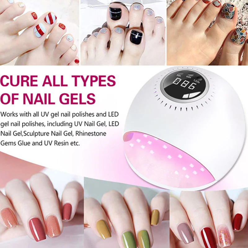 84W Smart UV LED Nail Dryer Lamp 5S Fast Drying 42 LEDs Nails Gel Polish Curing Lamp Manicure Machine 5