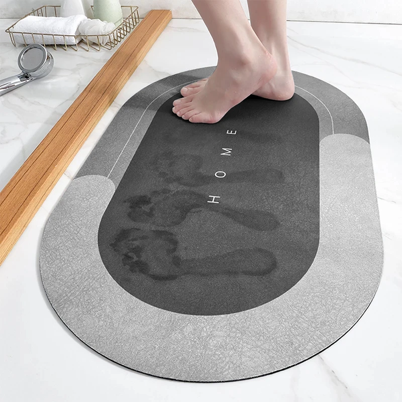 Bath Mat Super Absorbent Non Slip Diatom Mud Bathroom Rug Quick Drying