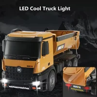 1/14 2.4GHz RC Dump Truck Huina Engineering Vehicle 10 CH Alloy Engineering Vehicle Led Light Tipper Truck Tractor Truck Toy 2