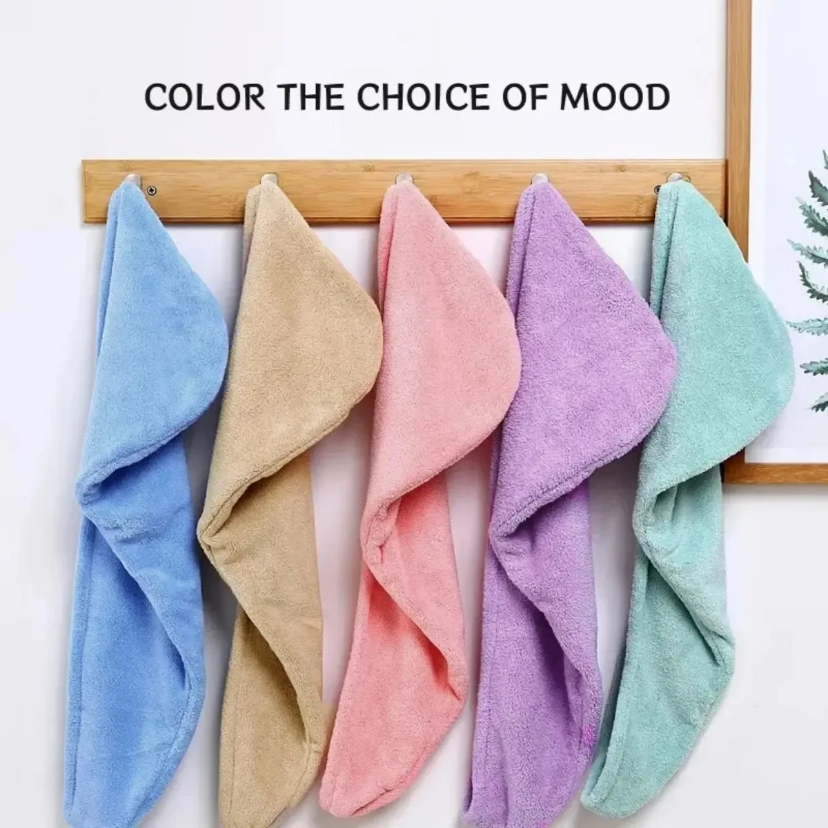 Women's Headscarf Shower Cap Microfiber Towel Satin Hat for Sleeping Super Absorbent Solid Color Thickened Quick-drying Towel