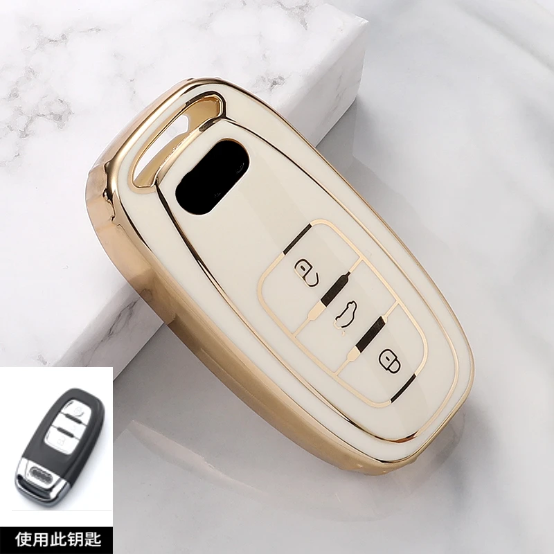 

TPU Car Key Case Holder Cover For Audi A1 A3 A4 A5 A6 A7 A8 Quattro Q3 Q5 Q7 Interior Accessories 2017 2018
