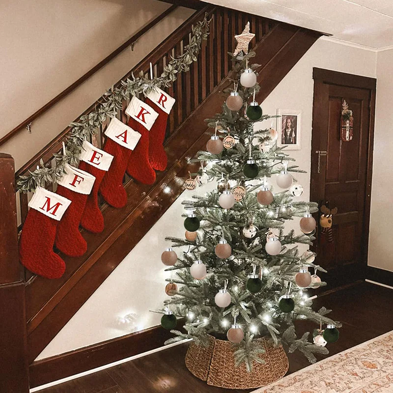 15pcs 6cm Velvet Christmas Ball Pendant Big Xmas Tree Hanging Ball Ornaments 2025 Christmas Decoration For Home New Year Party