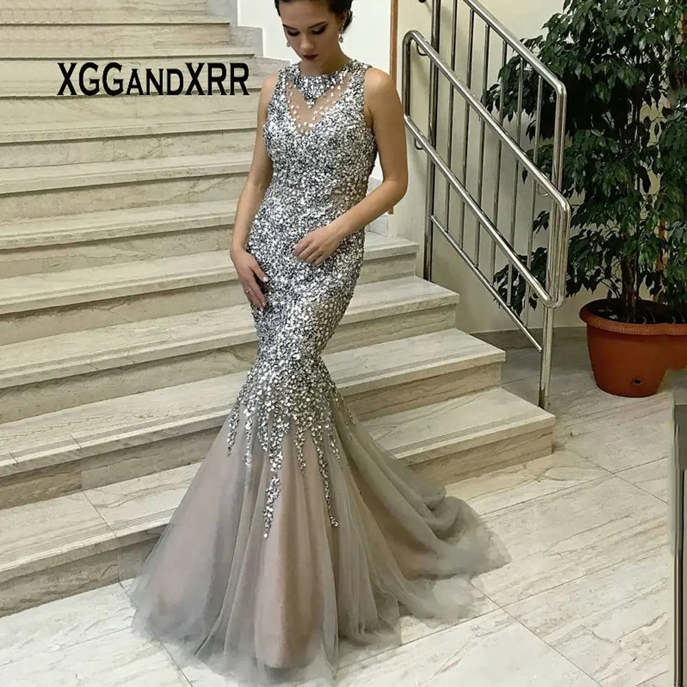 Luxury Gray Mermaid Prom Dress 2021 