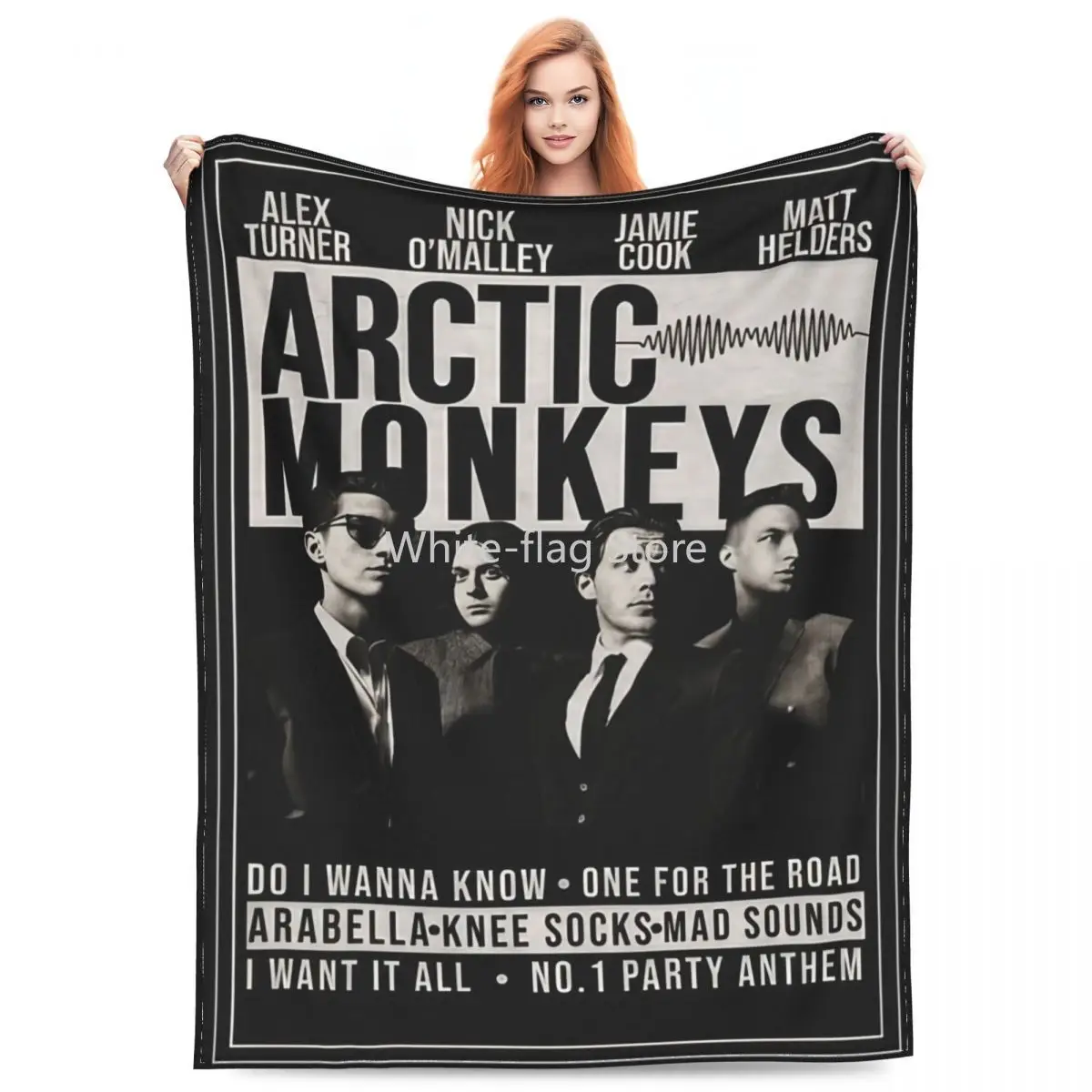 

Comfortable Arctic Monkeys Rock Band Blanket Stuff Bed Decorative Hip Hop Blanket Throw Soft Flannel for Office