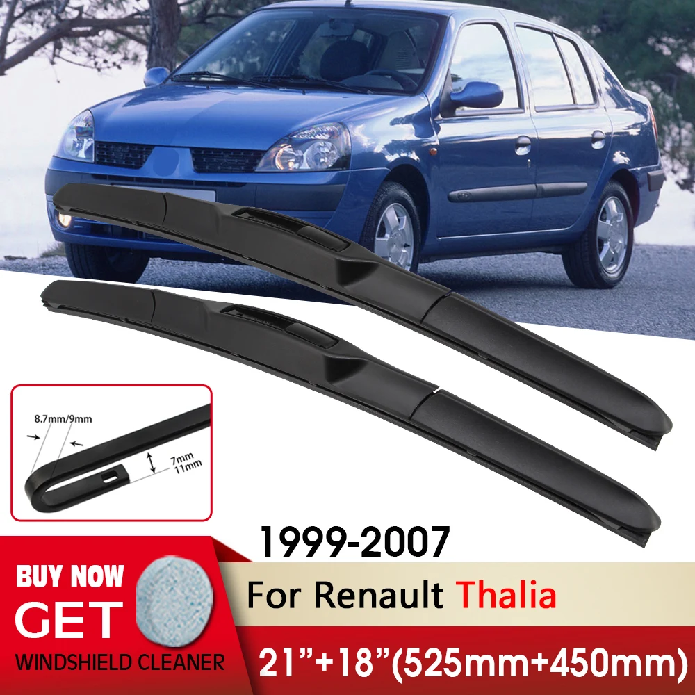 Spazzole Tergicristallo Anteriore 21 "+ 18" Per Renault Thalia 1999-2007 Fit U Gancio Braccio Parabrezza Parabrezza Finestra Anteriore