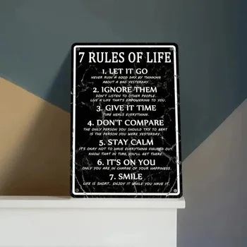 7 Rules of Life Metal Wall Sign 1