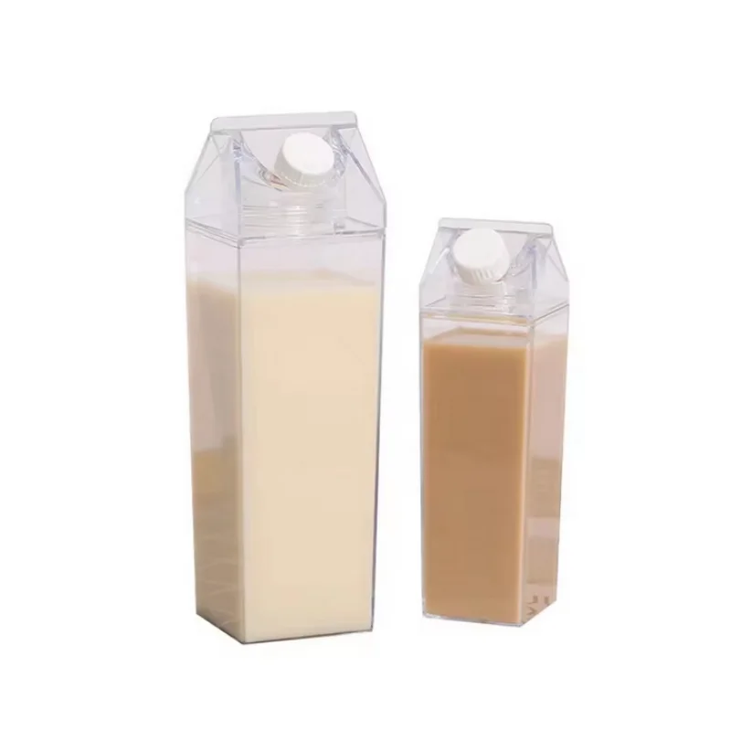 Transparent Water Bottle Creative Milk Cardboard Bottles Milk Juice Box Reusable Portable Outdoor Sports Travel Camping