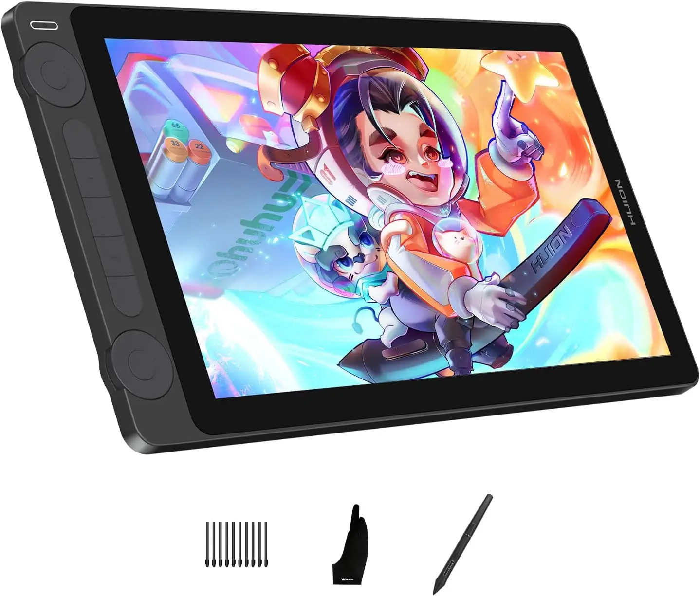 HUION Drawing Tablet with Screen, 13.3-inch Full-Laminated Art Tablet with Anti-Sparkle Canvas Glass, 99% sRGB
