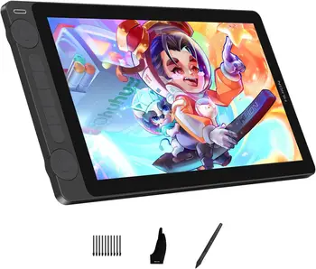 HUION Drawing Tablet with Screen, 13.3-inch Full-Laminated Art Tablet with Anti-Sparkle Canvas Glass, 99% sRGB 1