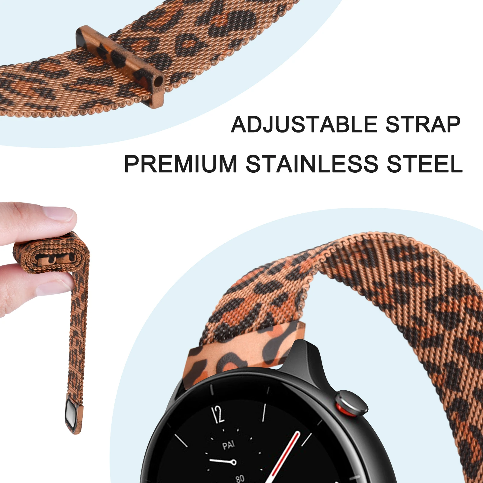 Cinturino per Amazfit GTS/GTS 2 /GTS 2 Mini/Gts 3 /Gts 4, 20mm Metallo Magnete C