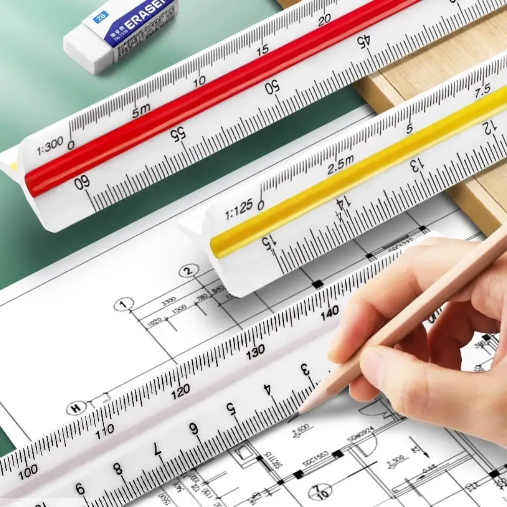 

30cm Technical Triangular Scale Ruler Multifunction Measuring Tool Professional Engineer Architect Ruler