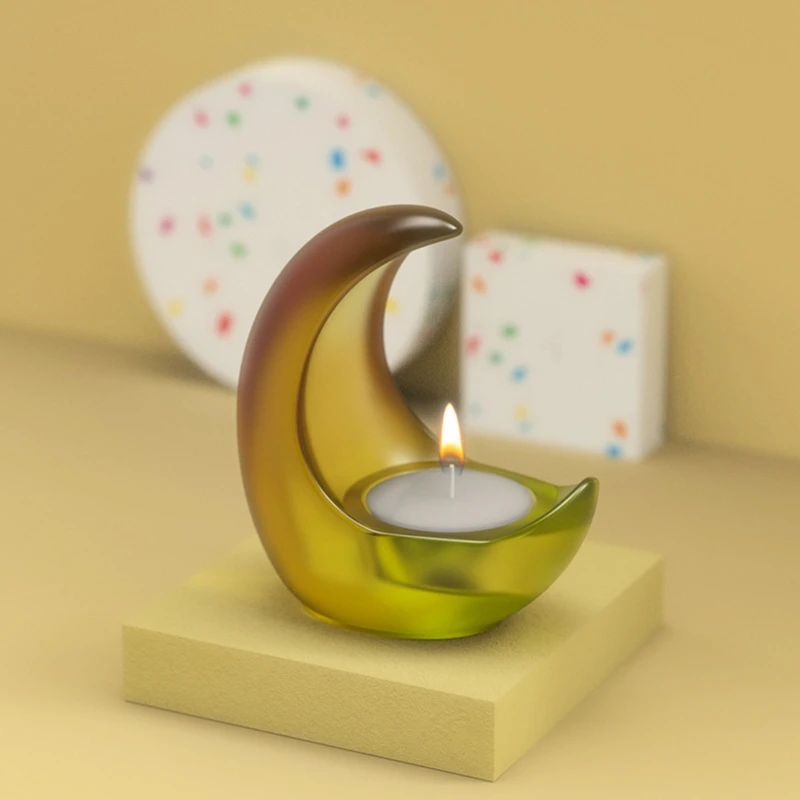 

Moon Shape Candle Holder Molds 3D Candlestick Silicone Mold for DIY Resin Crafts Drop Shipping