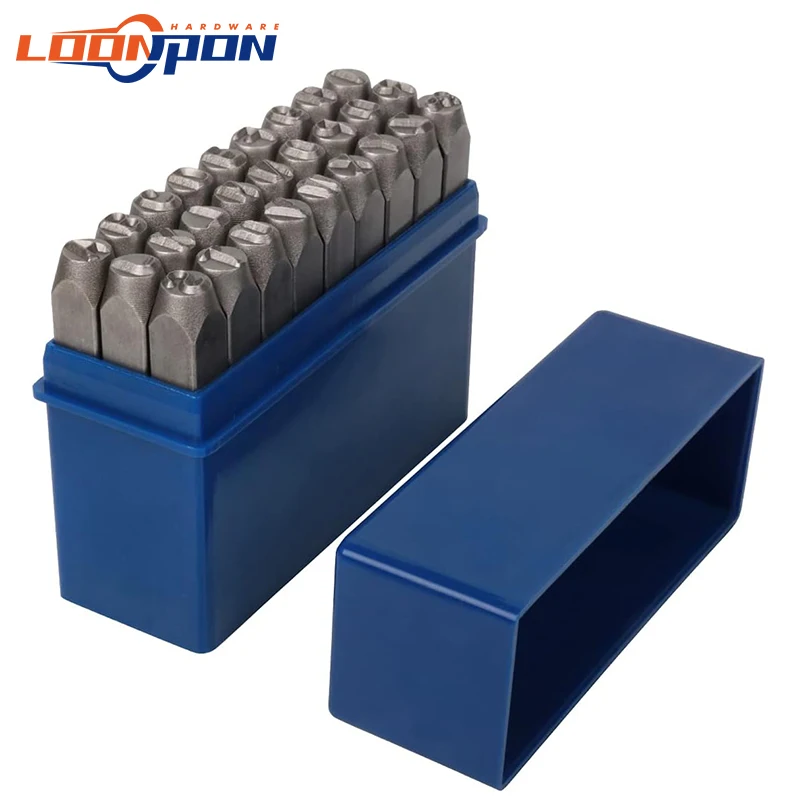 Loonpon Metall Stempel Kit Stahl Matrize Nummer Buchstaben Alphabet Stempel Werkzeuge Stanz werkzeug Puncher Set für Gold Silber Leder Schmuck – Detail 4