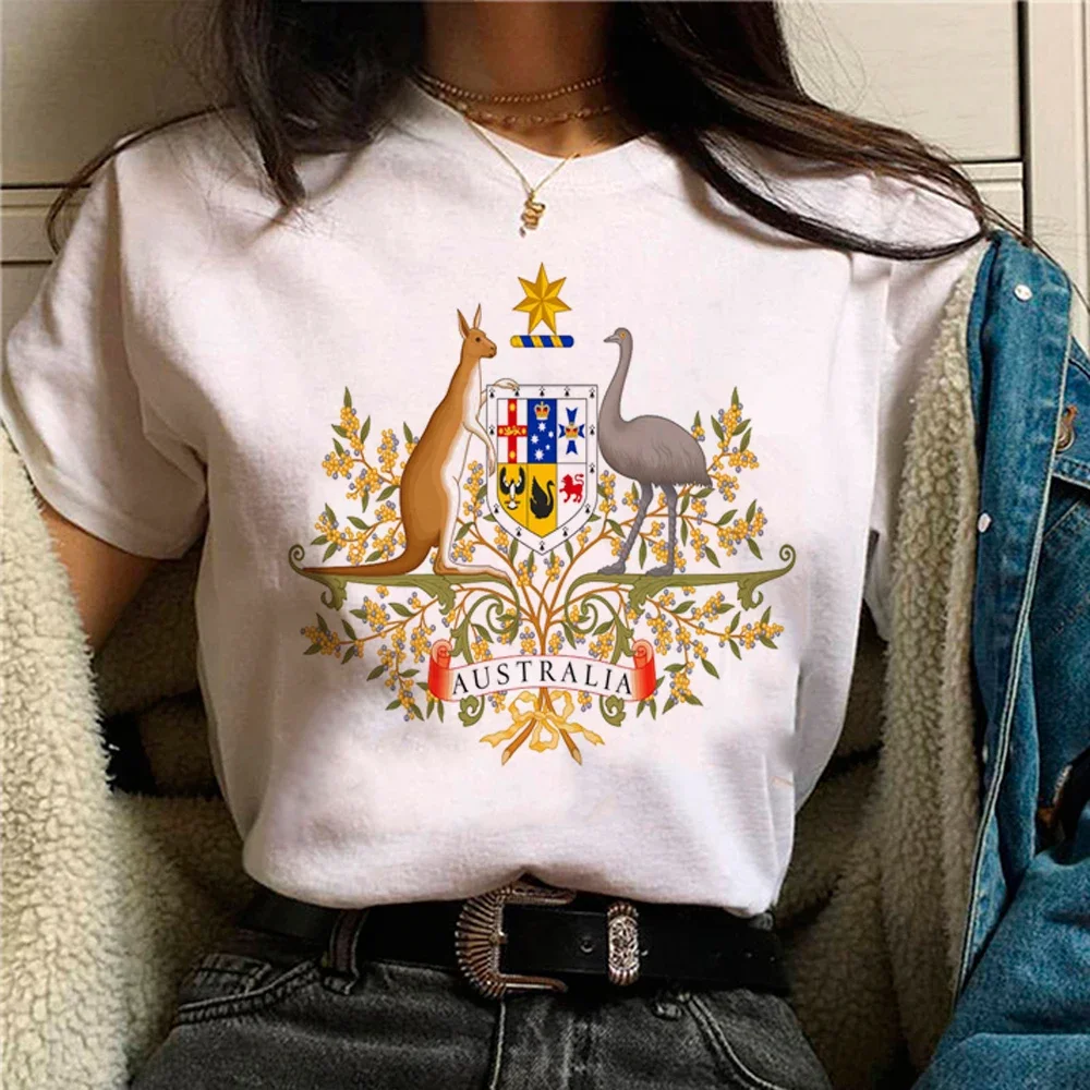 Australia t-shirts women designer manga streetwear t-shirts female 2000s Japanese clothing women's fun casual tops 1