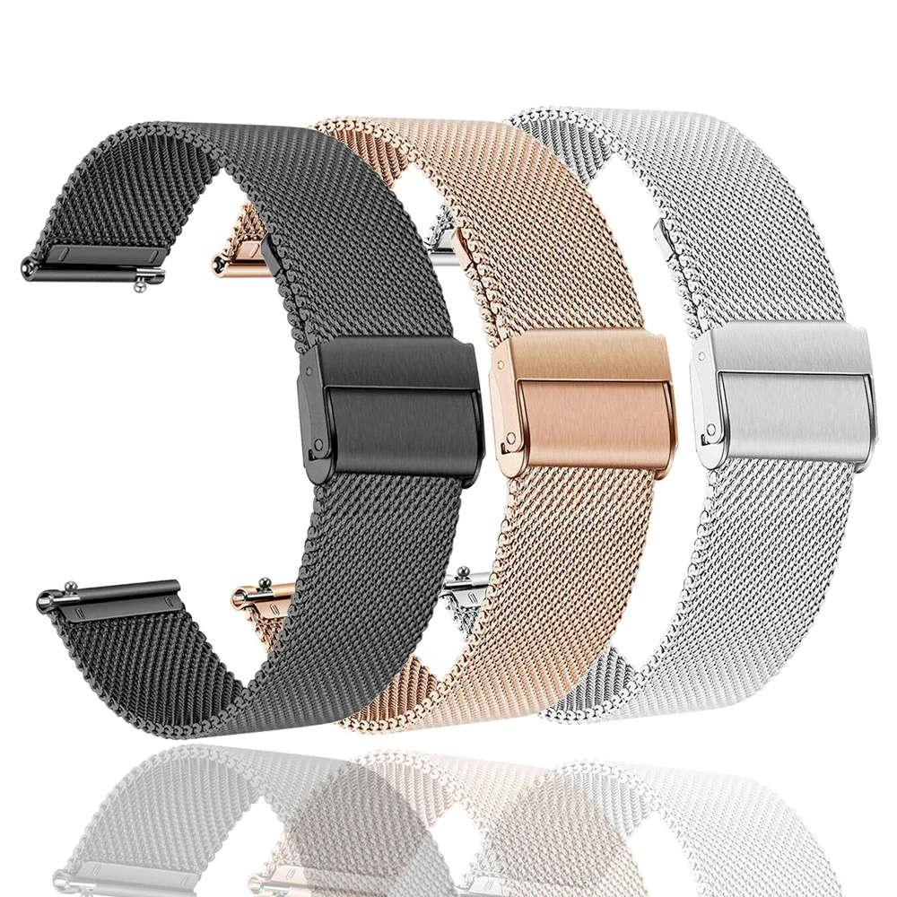 Elegant Stainless Steel Metal Watch Strap Bracelet, Compatible with Multiple Smartwatches