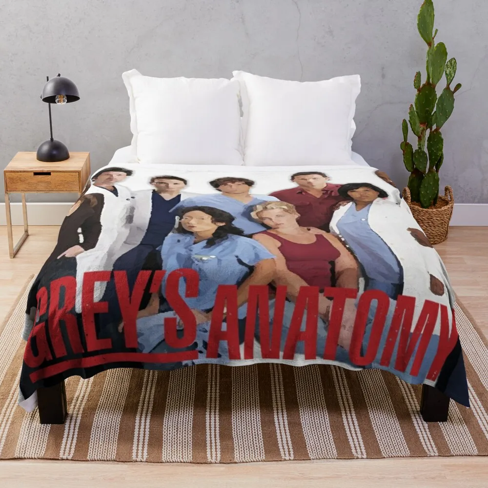 

Greys - cast image Throw Blanket Sleeping Bag manga bed plaid For Sofa Thin Soft Plaid Blankets