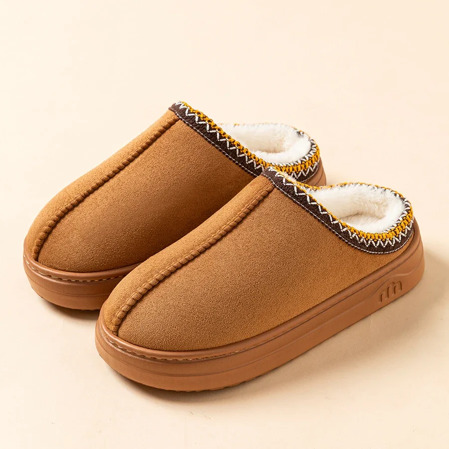 Plush Houseshoes Couple Winter Women's Slipper Fashion Fuzzy Fur Anti-slip Soft Sole Outdoor Indoor Warm Comfort Men Leisure 2