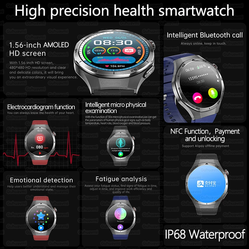For HUAWEI 2025 New Accurate Lipids Uric acid Smart Watch ECG+PPG Health Monitort Watch IP68 Waterproof Sports Call Smart Watch 2