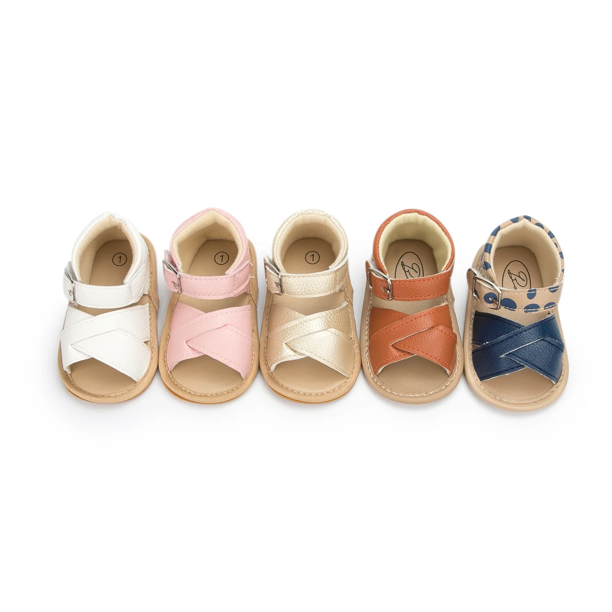 Baby Girl Sandals Baby Shoes Flats Leather Rubber Sole Anti-Slip First Walker Newborn Toddler Sandals Girl Crib Shoes Summer 1