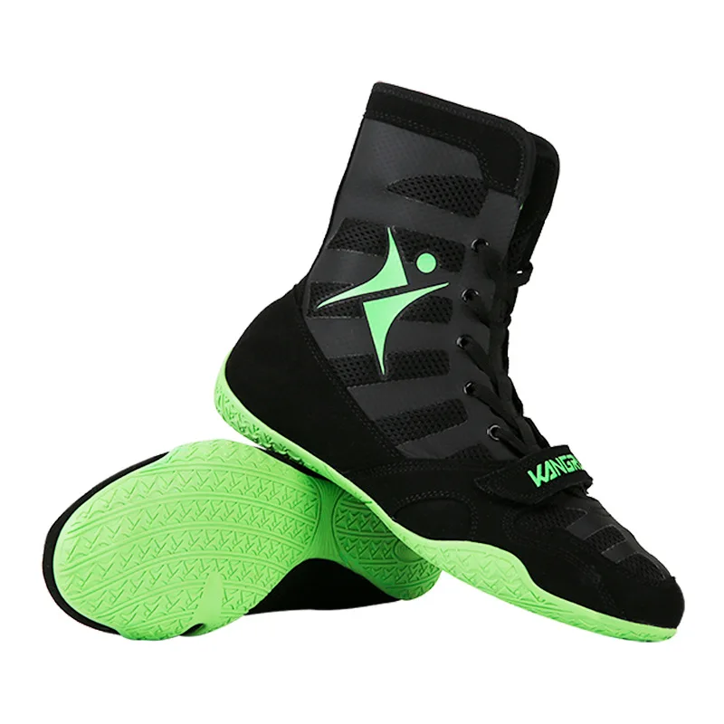 Brand KANGRUI High Top Outdoor Male Flighting Training Sneakers Boxing Shoes for Mens Anti-Slip Sport Shoes Men Training Shoe