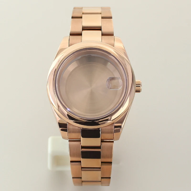 High-Quality 36mm/39mm Steel Watch Case with Sapphire Glass Bracelet