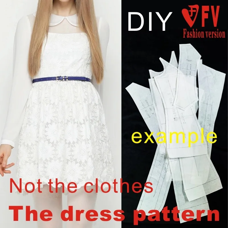 Dresses Sewing Pattern Template Cutting drawing Clothing DIY ((Not selling clothes)) BLQ-195