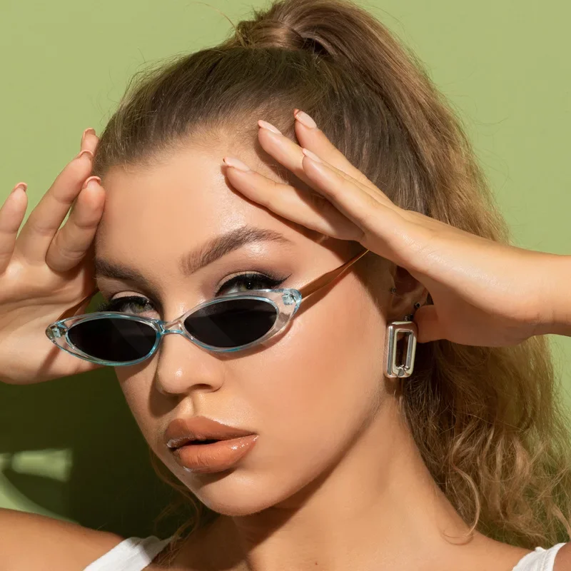 

Солнцезащитные очки с маленькой оправой для мужчин и женщин, модные Прозрачные солнечные очки с защитой от ветра, для пересечения границ, для улицы