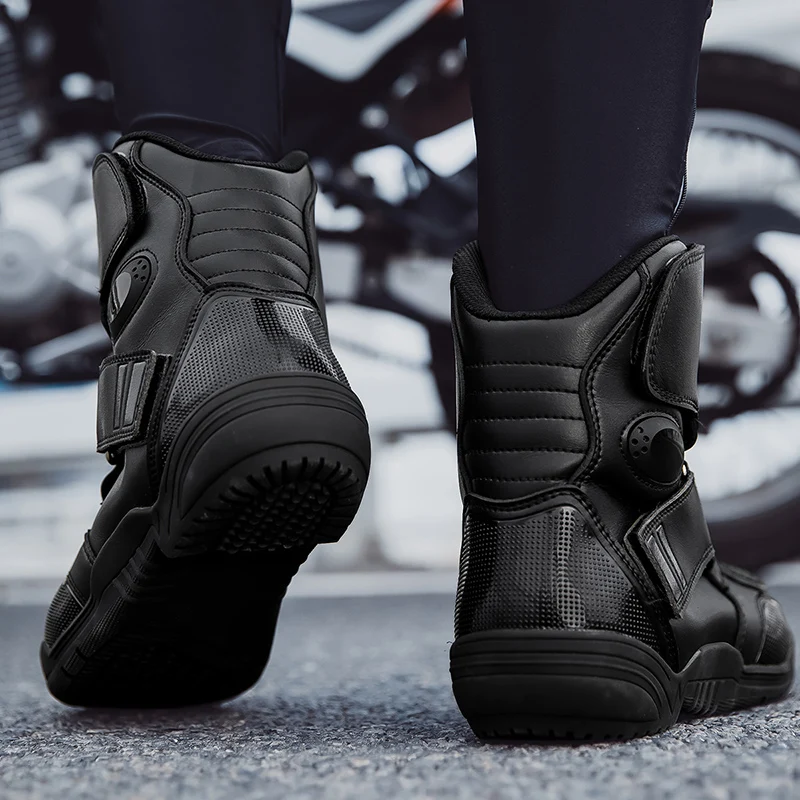 Motorcycle Boots Microfiber Leather Waterproof Motocross Off-Road Racing Protective Men's Motos Cycling Shoes