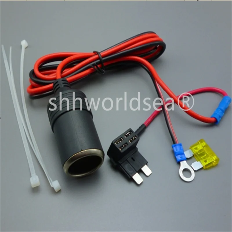 

Shhworldsea 1M 1.5mm2 Car Cigarette Cigar Lighter plug 12V 24V Auto Extension For Mini Fuse holder Tap Holder Lead