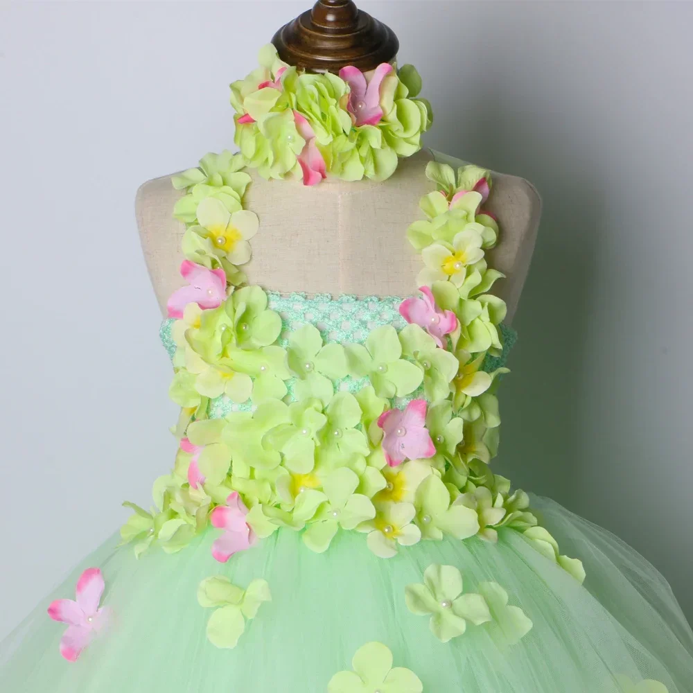 Light Green Flower Girl Tutu Dress Children Kids Wedding Birthday Party  Dress Girls Ball Gown Tulle Flower Fairy Princess Dress - AliExpress 1501