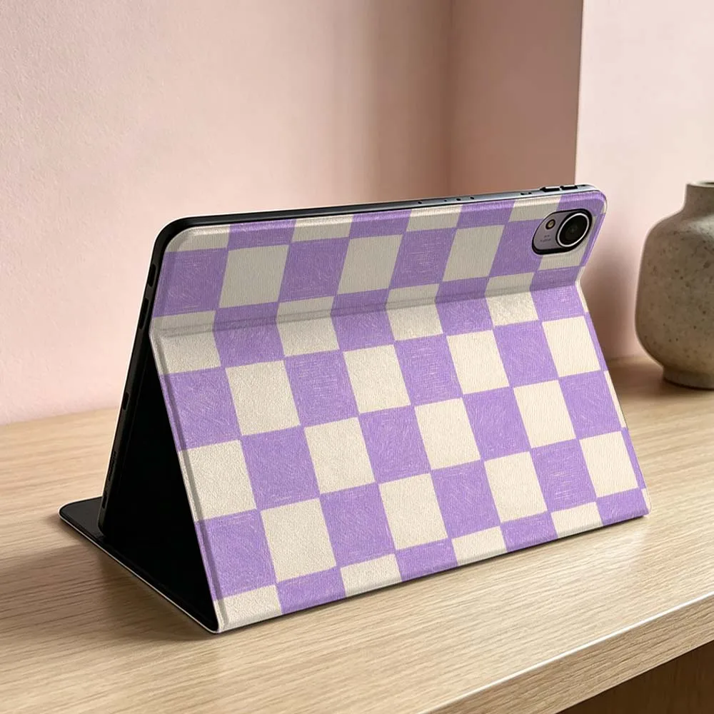Purple Pink Checker Soft Tablet Case Cover