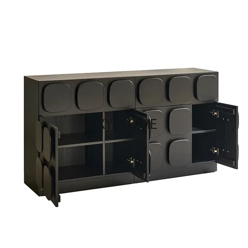 Living Room Entrance Cabinet Designer Drawer-Style Mid-Ancient Black Combination Chest of Drawers