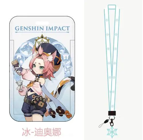47 Styles Spiel Genshin Impact Kartenetuis Kartenband Schlüsselband Cosplay Abzeichen Ausweishalter Umhängebänder Schlüsselanhänger – Detail 1