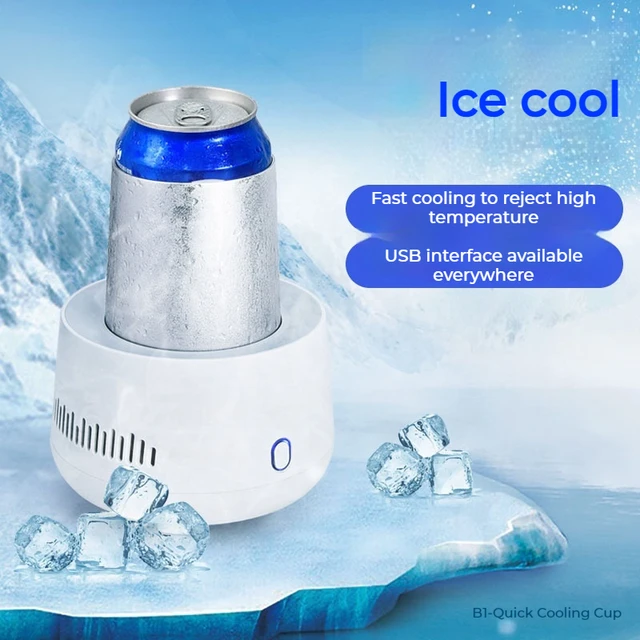 Car Portable USB Mini Refrigerator Beverage Fast Cooler Cup Home Refrigeration Cup Bottle Can Water Soda Drinks Cooling Mug DC 5