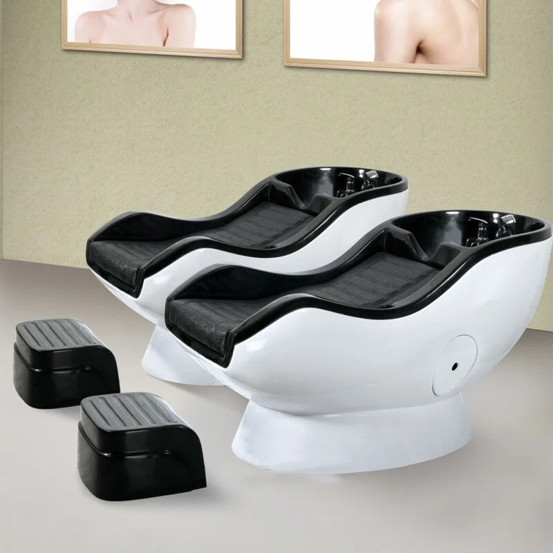 Black Salon Shampoo Chair Simples Reclining Hairstylist Japanese Hairwash Bed Styling Stations Cama De Champu Salon Furniture