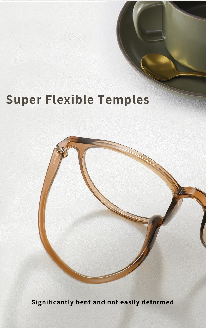 Xbora Damen Neues ultraleichtes TR90-Brillengestell Retro Runde Brillengestell Herren Myopie Optische Brillen 7121 – Detail 6