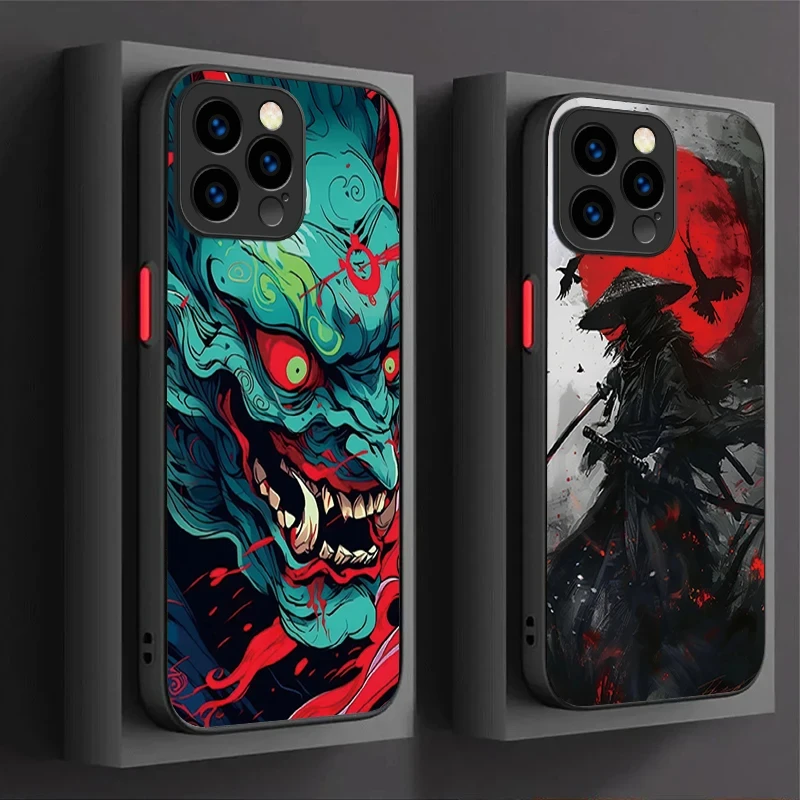 Ghost Face Samurai Shockproof Bumper Case - Japan-Inspired Design
