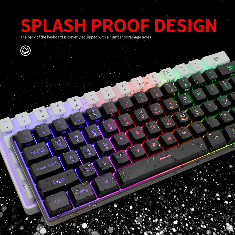 Mini Teclado para Jogos com 61 Teclas Teclado sem Fio para Jogos com Bluetooth 2.4ghz Modo Duplo de Membrana Rgb Gk61 - Imagem 5