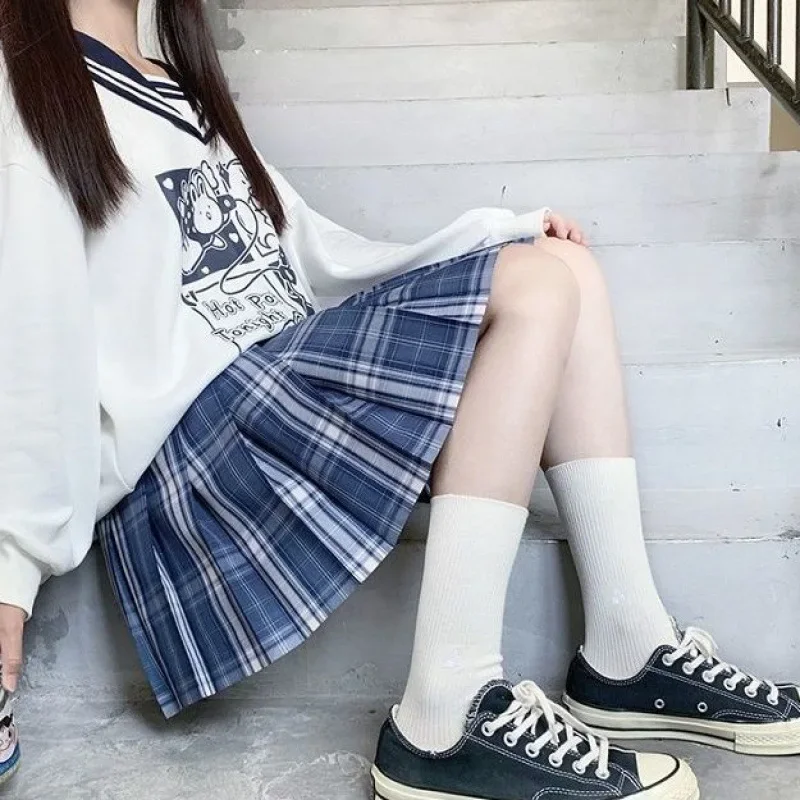 Kawaii Navy Collar JK Sweatshirts Sweet Girl Cartoon Printed Loose Leisure Pullovers Autumn Winter Women Cute Fashion Chic Tops