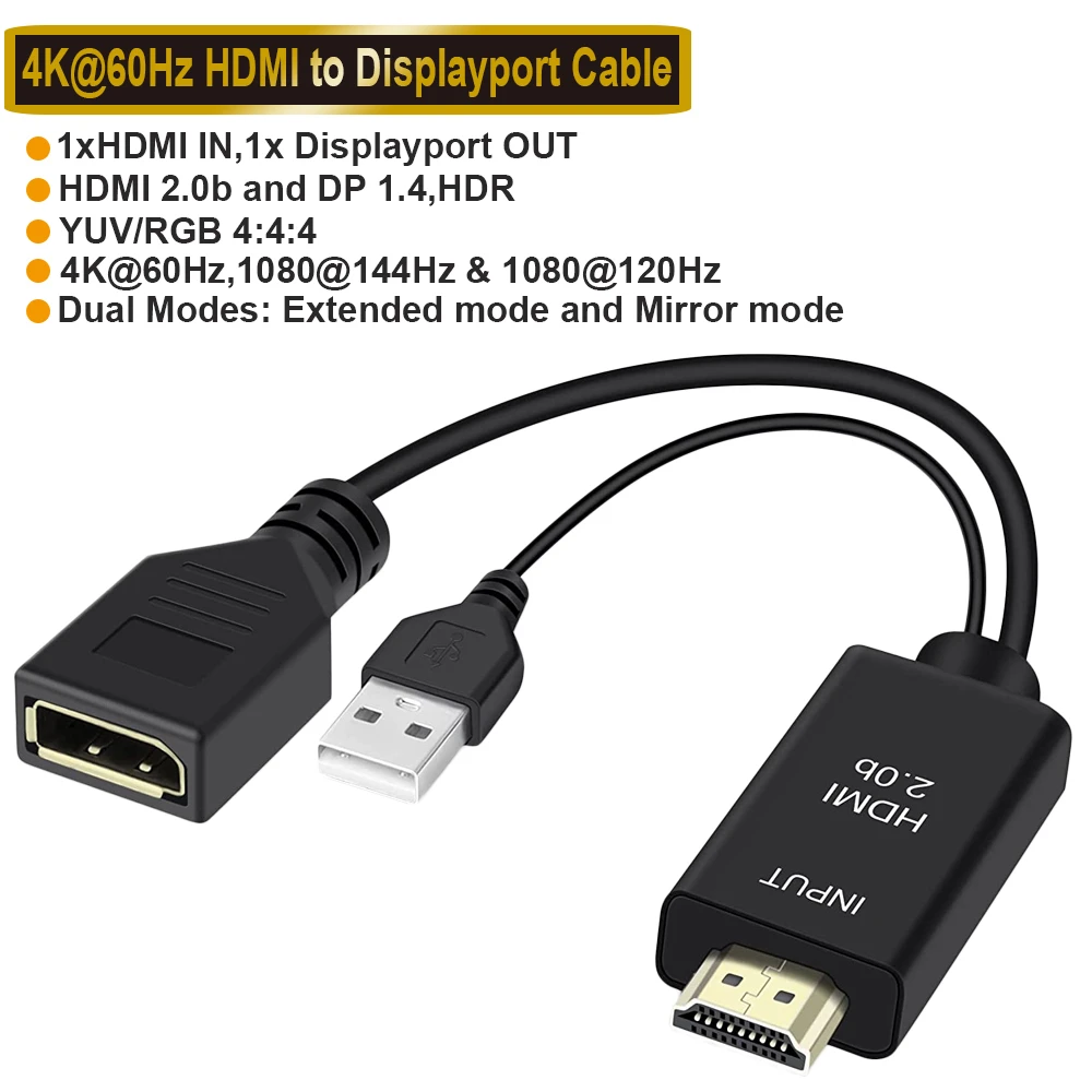 fly rådgive At blokere 2022 en iyi 4K 60Hz HDMI Displayport adaptör kablosu 1080P 120Hz HDMI DP  dönüştürücü erkek HDMI 2.0 kadın Displayport 1.4 adet _ - AliExpress Mobile