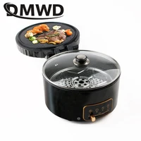 Multifunctional Electric Crepe Maker Pancake Baking Pan Pizza Oven BBQ Barbecue Double-Plate Frying Grill Hot Pot Cooker Skillet 2