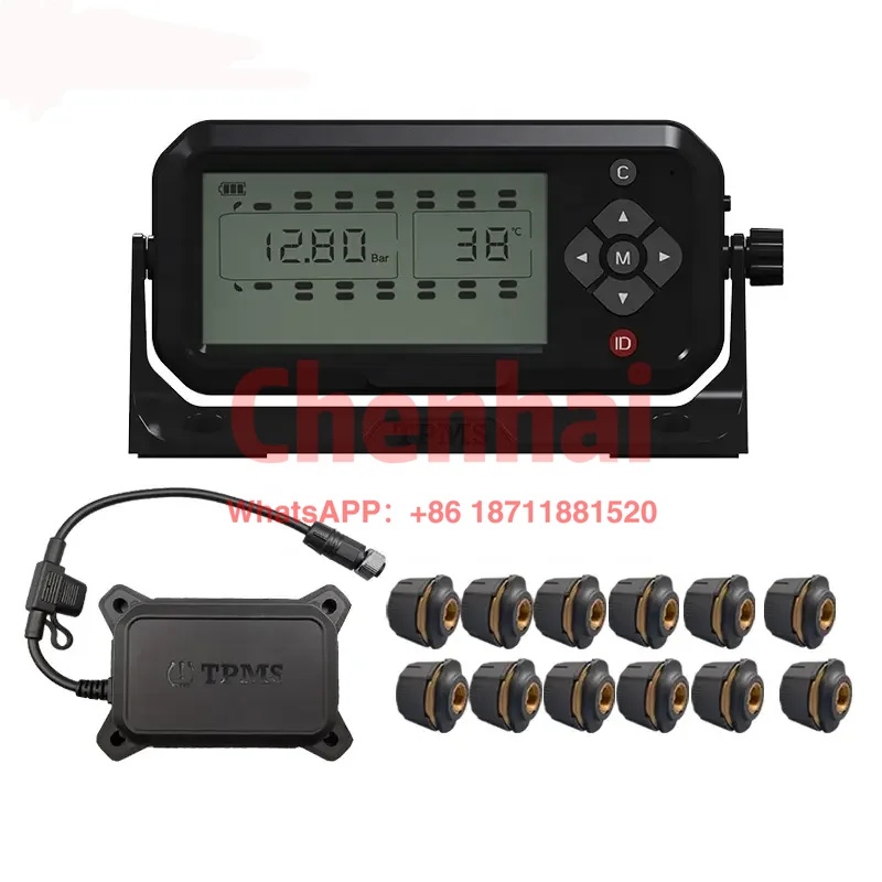 

external 12 tyre 12 sensors truck tpms with repeater